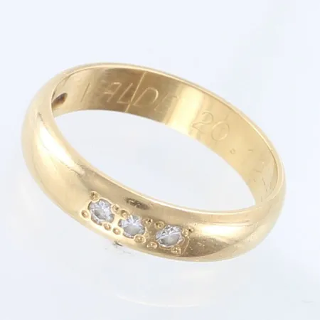 Timanttisormus 3xn.0.02ct, kaiverrettu, koko 17½, 750,  Paino: 4,2 g