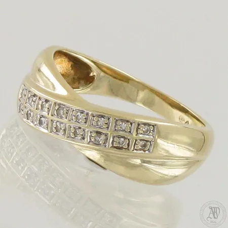 Timanttisormus 16xn.0.005ct, koko 17¼, 585,  Paino: 3 g