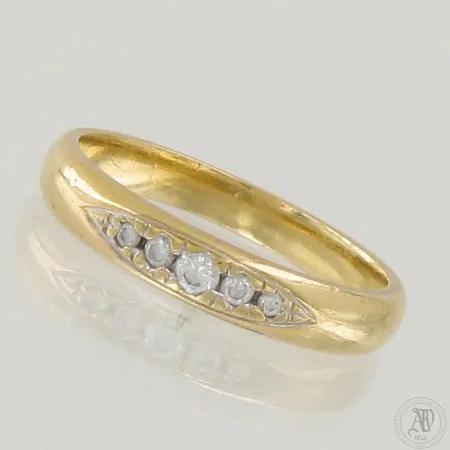 Timanttisormus 2xn.0101ct 2xn.0.02ct 1xn.0.04ct, koko 16½, 750,  Paino: 2,8 g