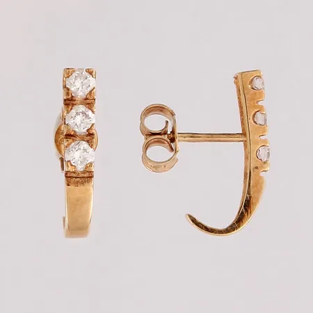 Kivikorvakorut, korkeus 13mm, 585br,  Paino: 1,3 g