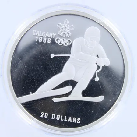 Hopearaha, 20 Dollars, Calgary 1988, Kanada, 925,  Paino: 34,1 g