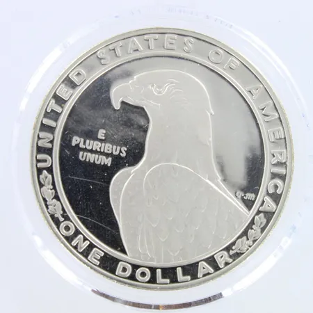 Hopearaha, 1 dollar, Los Angeles 1984, USA, 900,  Paino: 26,6 g