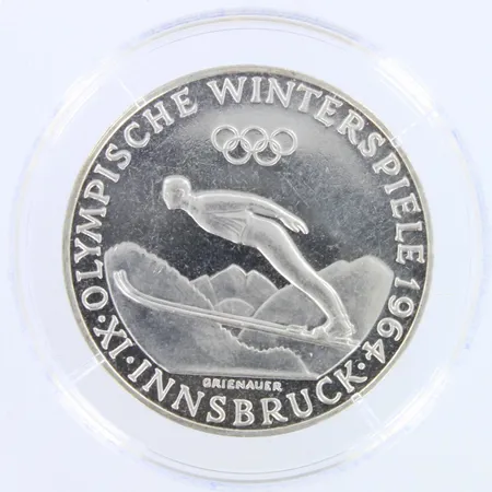 Hopearaha, Innsbruck 1964, austria, 50 schilling, 900h,  Paino: 20 g