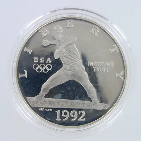 Hopearaha, one dollar 1992,  900,  Paino: 26,8 g