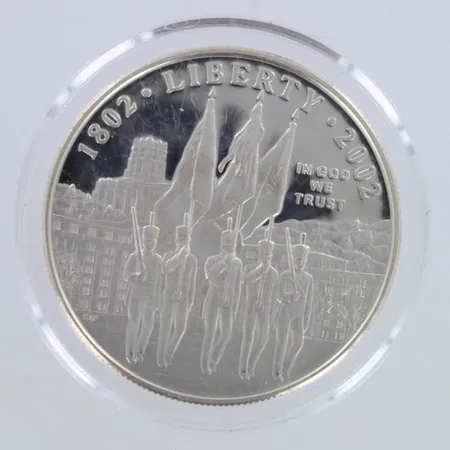 Hopearaha, 1 Dollar (West Point Bicentennial) 2002, 900,   Paino: 27,5 g