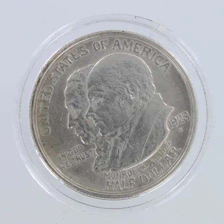 Hopearaha, ½ Dollar (Monroe Doctrine Centennial) 1923, 900,   Paino: 12,5 g