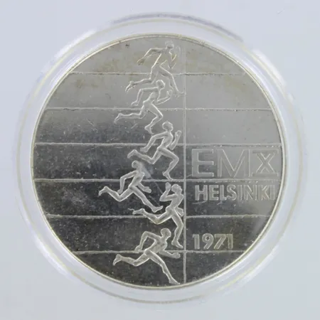 Juhlaraha EMX Helsinki 1971, nimellisarvo 10mk, 500,  Paino: 24 g