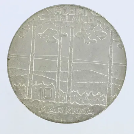  Juhlaraha Urho Kekkonen 1975, nimellisarvo 10mk, 500,   Paino: 23,6 g