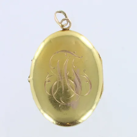 Medaljonki, kaiverrettu, korkeus 44mm, 585,  Paino: 6,5 g