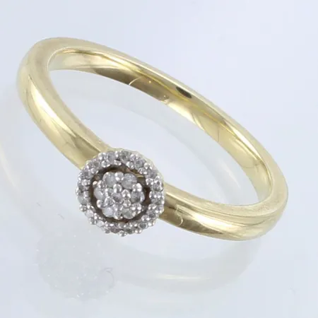 Timanttisormus 3xn.0.005ct, koko 18¾, 585,  Paino: 3,6 g