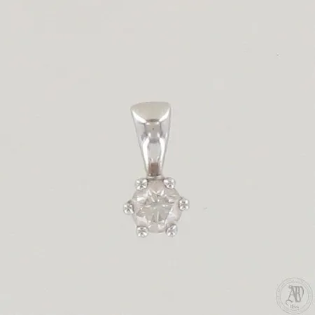 Timanttiriipus 1xn.0.20ct, korkeus ja leveys 10mm ja 5mm, 750 valkokulta,  Paino: 0,6 g
