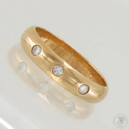 Timanttisormus 3xn.0.04ct, koko 15½, kaiverrettu, 585,  Paino: 2,3 g