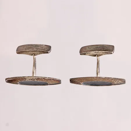 Kalvosinnapit koko 27x9mm, kaiverruksilla, 925, Paino: 11,2 g