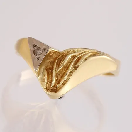 Timanttisormus 1xn0.02ct, koko 15, 585,  Paino: 2 g