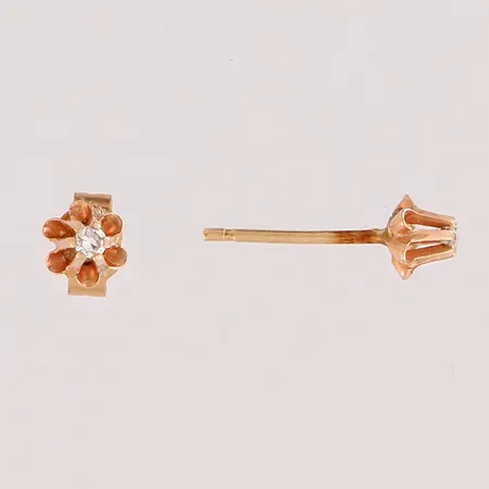 Timanttikorvakorut 2xn.0.02ct, toinen tausta puuttuu, 585,  Paino: 0,4 g
