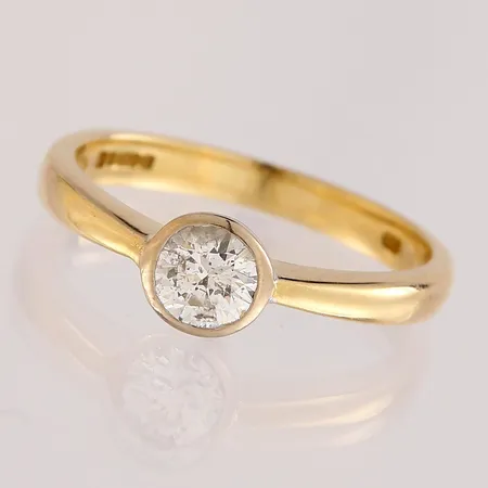 Timanttisormus 1xn.0.48ct, koko 17¼, 750,  Paino: 3,6 g