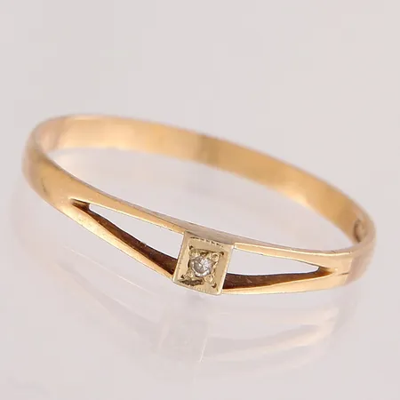 Timanttisormus 1xn.0.005ct, koko 17¼, 585,  Paino: 0,8 g