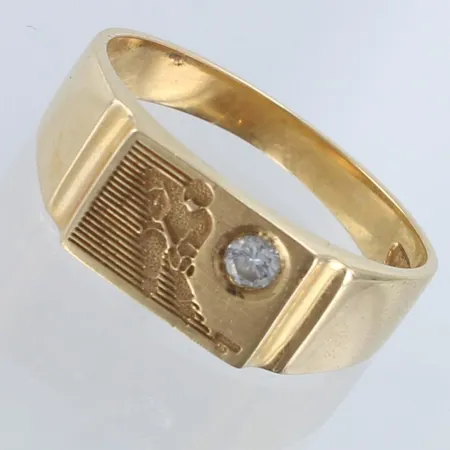 Kantsormus timantilla 1xn.0.13ct, sam-liiga, koko 23½, 585,  Paino: 10,4 g