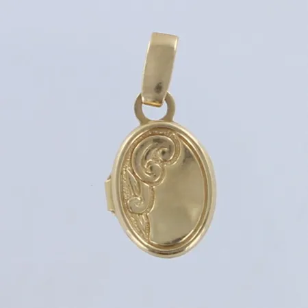 Medaljonki, painaumia, korkeus, 16mm, 585br,  Paino: 0,5 g