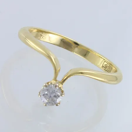Timanttisormus 1xn.0.20ct, koko 17, 750,  Paino: 2,8 g