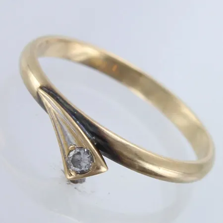 Timanttisormus 1xn.0.02ct, koko 16½, 585,  Paino: 1,5 g