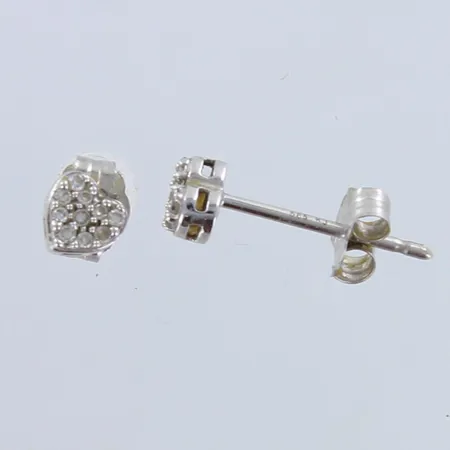 Timanttikorvakorut 20xn.0.005ct, korkeus 4mm, 585 valkokulta,  Paino: 0,7 g