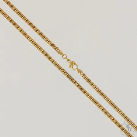 Panssarikaulaketju, pieniä käytön jälkiä, pituus 50,5cm ja leveys 3,5mm, 585, Paino: 22 g