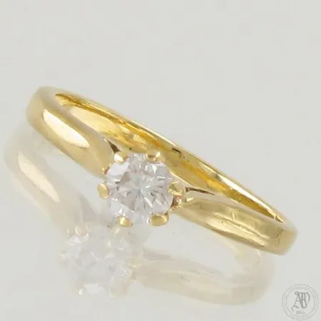 Timanttisormus 1xn.0.22ct, koko 15, 750,  Paino: 2,1 g