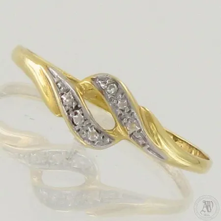 Viallinen timanttisormus 1xn.0.005ct, 585,  Paino: 0,6 g