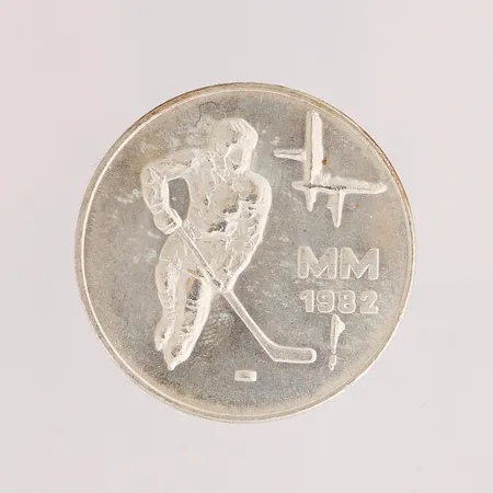 Juhlaraha Jääkiekon MM-1982, nimellisarvo 50mk, 500,  Paino: 23 g