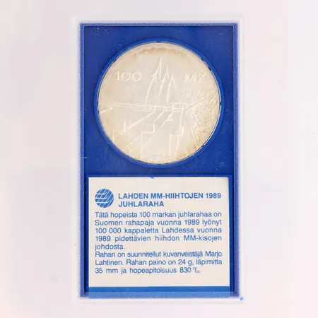 Juhlaraha, 100mk Lahden MM-hiihdot 1989, 830,  Paino: 24 g