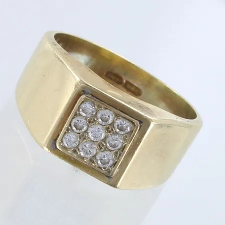 Timanttisormus 9xn.0.04ct-0.05ct, koko 21¾, 585 kelta- ja valkokulta,  Paino: 12,2 g