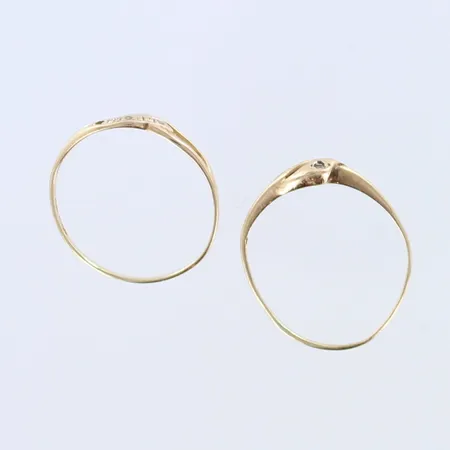 Kaksi viallista timanttisormusta 5xn.0.005ct, 585,  Paino: 2,4 g