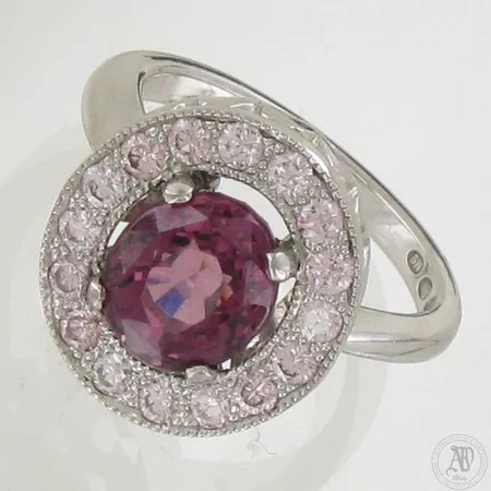Safiirisormus timanteilla 16xn.0.03ct, Tillander, koko 16, 750 valkokulta,  Paino: 6 g