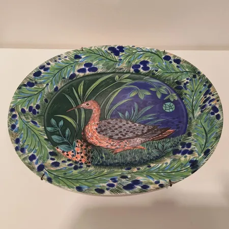 Soikea seinälautaneni, Hubertus, Pro Arte 1993, Dorrit Von Fieandt, Arabia, Ø35cm.  Lähetetään postipakettina.