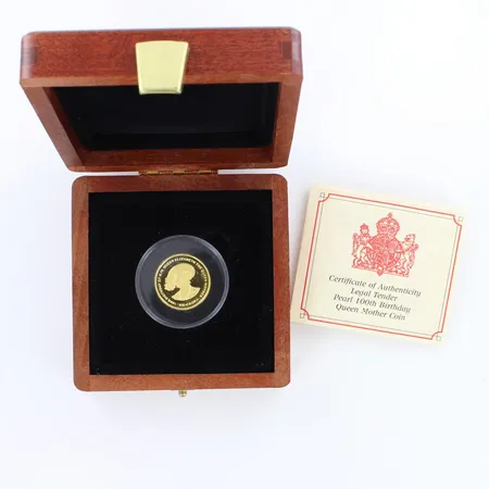 Kultaraha, Pearl 100yh Birthday Queen Mother coin, 999,  Paino: 6,2 g
