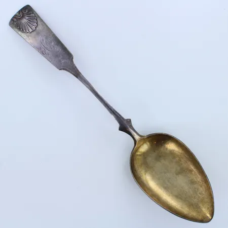 Ruokalusikka, musla, kaiverrettu, pituus 228mm, 813h,  Paino: 58,1 g