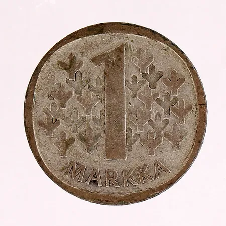 Hopearaha, 1 markka, Suomi, vuodelta 1964, 350, Paino: 6,2 g