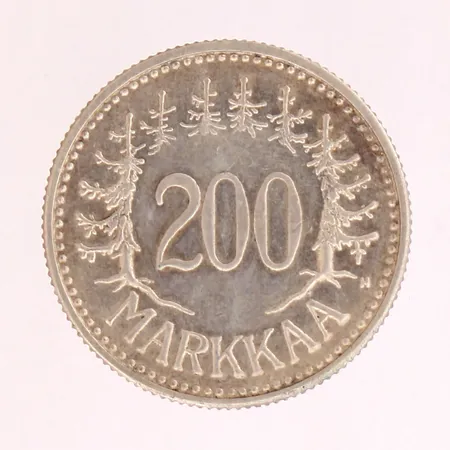 Hopearaha, 200 markkaa, Suomi, vuodelta 1957, 500, Paino: 8,2 g