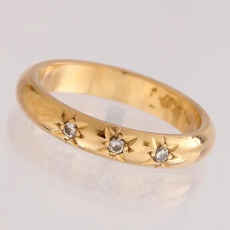 Timanttisormus 3xn.0.02ct, koko 16 ¾, leveys 3,6mm, 585, Paino: 4,8 g