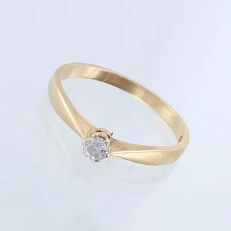 Timanttisormus 1xn.0.10ct, koko 16¾, 585,  Paino: 1,7 g
