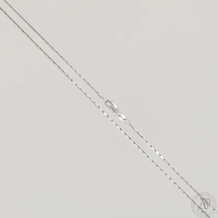Kaulaketju, pituus 46cm, 585 valkokulta,  Paino: 3 g