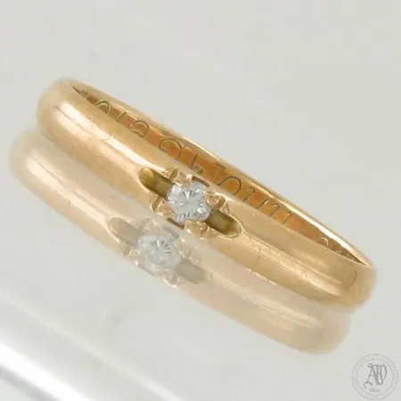 Timanttisormus 1xn.0.04ct, koko 17¼, kaiverrettu, 585,  Paino: 1,5 g