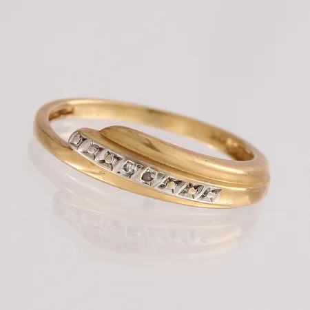 Timanttisormus 2xn.0.005ct, koko 17½, 585,  Paino: 2,2 g