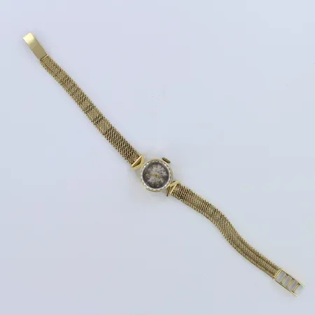 Viallinen kultarannekello, rannekkeen pituus 185mm, 585br, Paino: 19,3 g