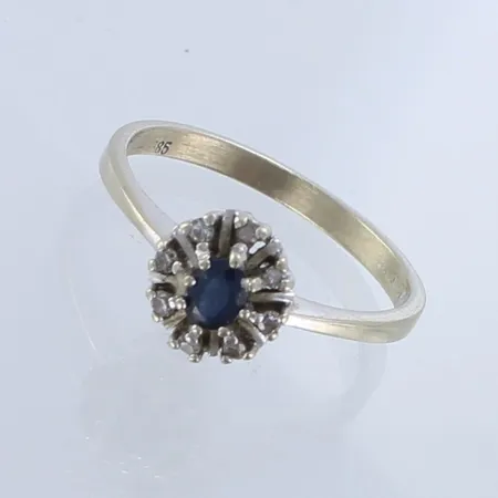 Diana-kivisormus timanteilla, 8xn.0.005ct, koko 17½, 585br valkokulta,  Paino: 2 g