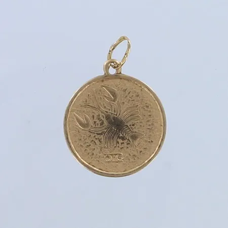 Horoskooppi-riipus, rapu, korkeus 23mm, 585,  Paino: 1,2 g