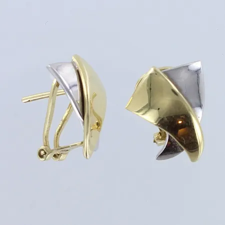 Korvakorut, korkeus 16mm, 585valko- ja keltakulta,  Paino: 3,9 g