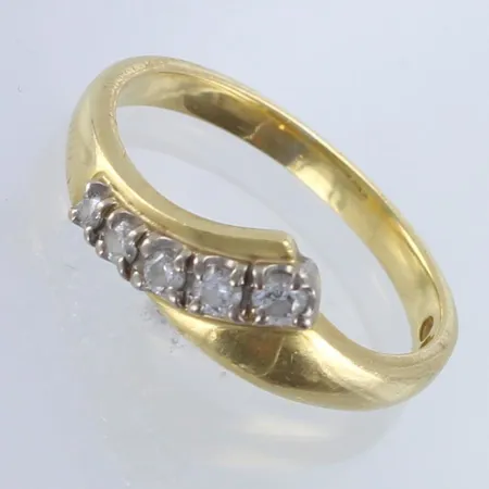 Timanttisormus 1xn.0.05ct 2xn.0.04ct 1xn.0.03ct 1xn.0.02ct, koko18, 750, Paino: 4,1 g