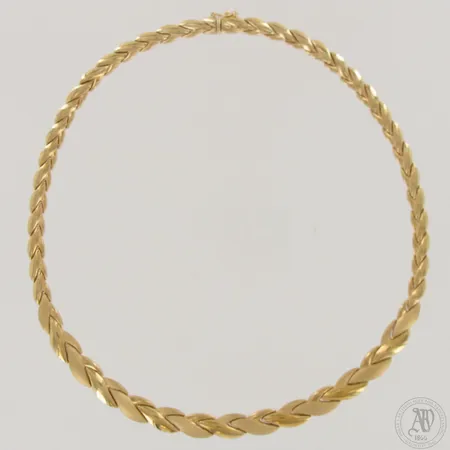 Kaulakoru, pituus 44cm, leveys 5-10mm, 585,  Paino: 25,7 g